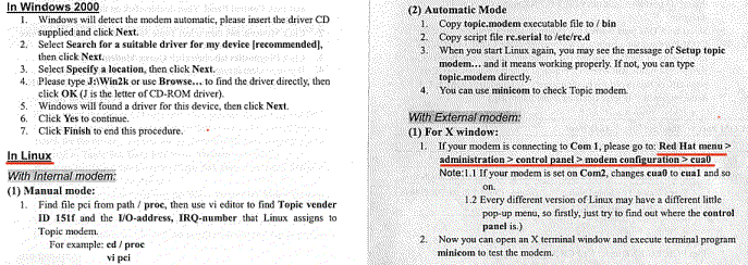 Egy modem installálása legalább oly' egyszerű, mint win2000 alatt.